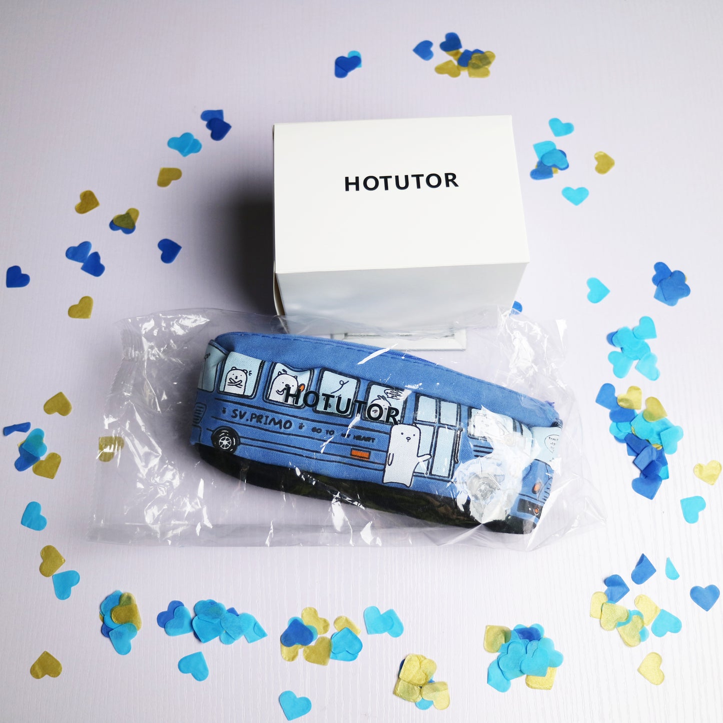 Hotutor creative student stationery small animal bus pencil bag bus pencil case canvas stationery box